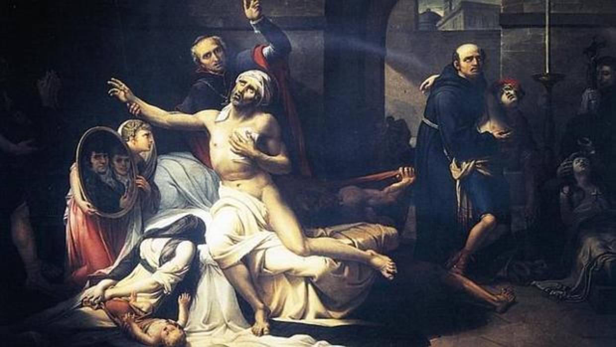 Pintura de José Aparicio que escenifica el efecto de la fiebre amarilla a principios del siglo XIX