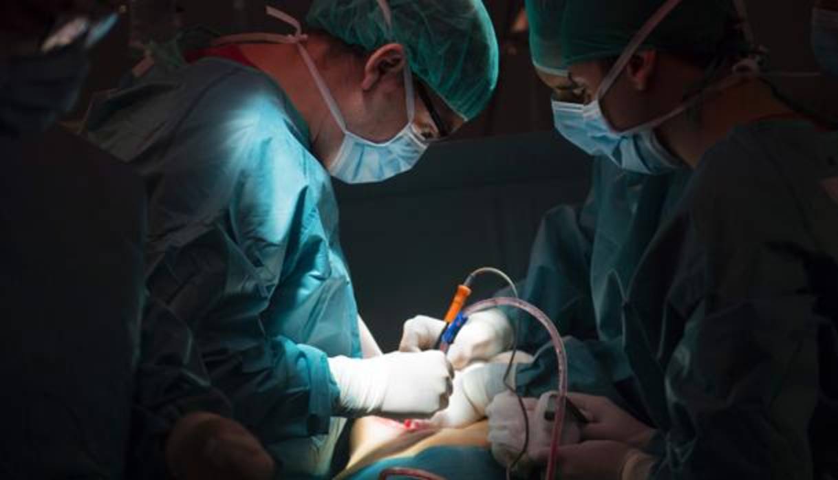 Varios facultativos en una intervención quirúrgica en un trasplante