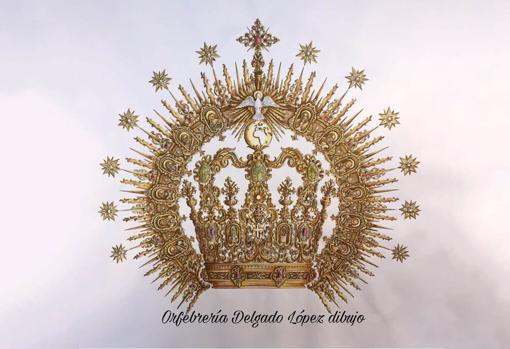 Boceto de la corona, obra de la orfebrería Hermanos Delgado López