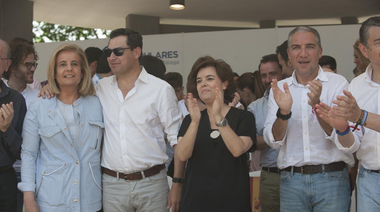 Soraya Sáenz de Santamaría, en el inicio de su campaña, que se celebró en Málaga