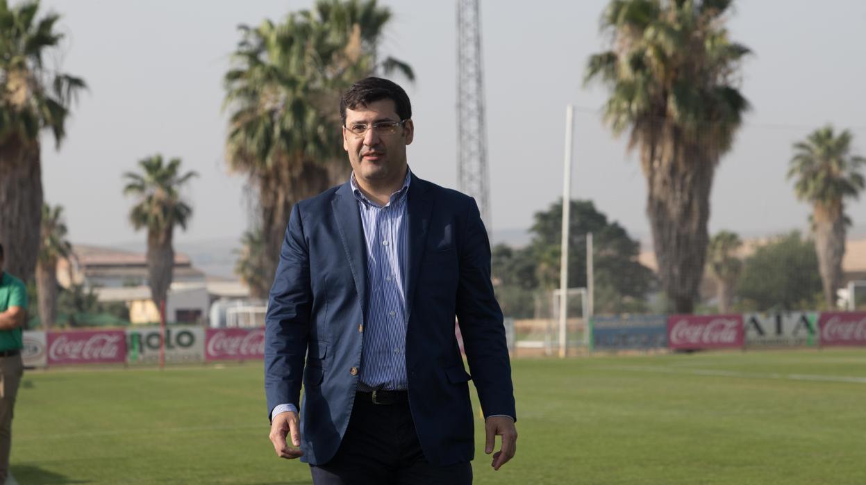El presidente del Córdoba CF, Jesús León, el miércoles en la Ciudad Deportiva