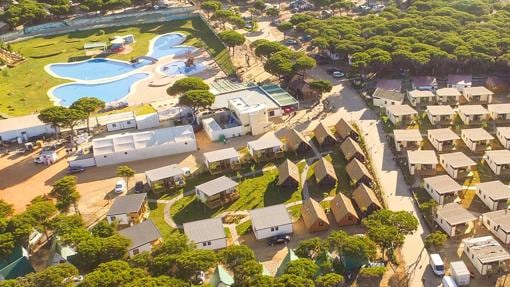 Vista aérea del camping Doñana