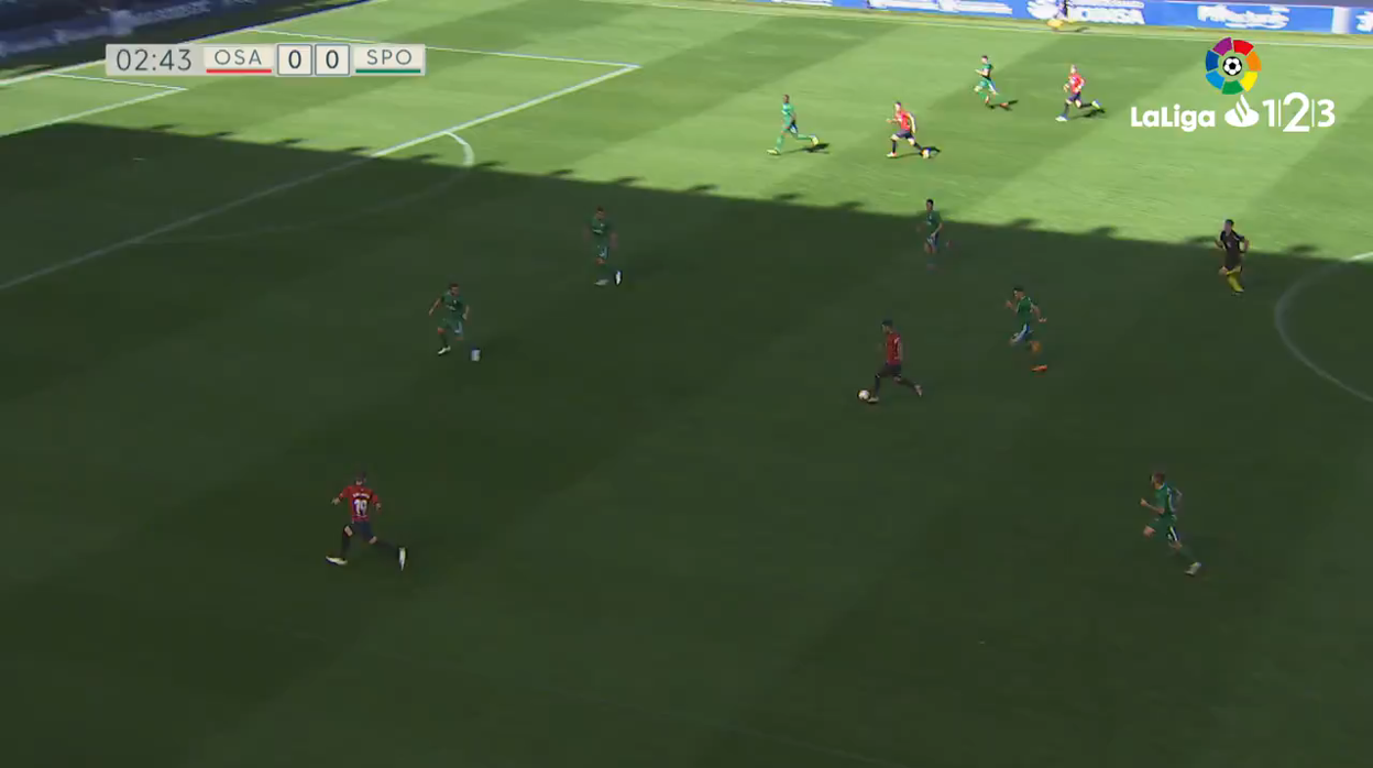 Un momento del partido del Numancia