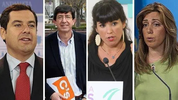 Susana Díaz, Juanma Moreno, Juan Marín y Teresa Rodríguez: así son los candidatos de las elecciones en Andalucía 2018