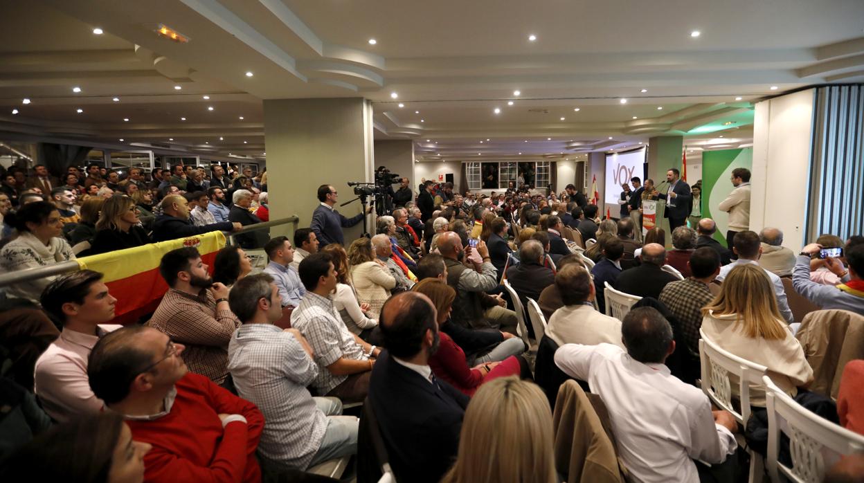 El líder de Vox durante un mitin en Córdoba este pasado mes