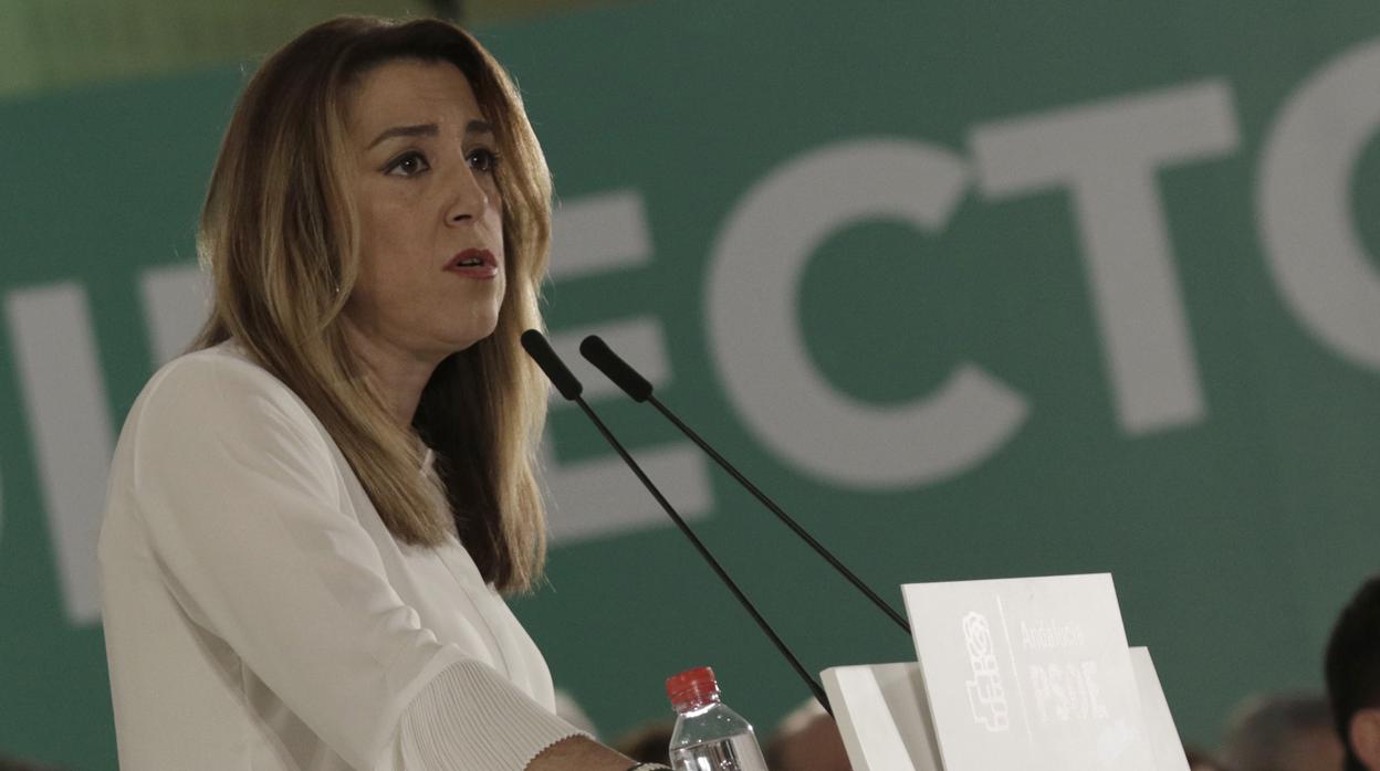 La secretaria general del PSOE andaluz, Susana Díaz este lunes delante de su Comité Director