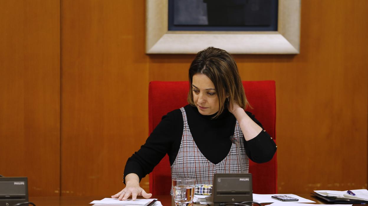 La alcaldesa, Isabel Ambrosio, preside un Pleno municipal