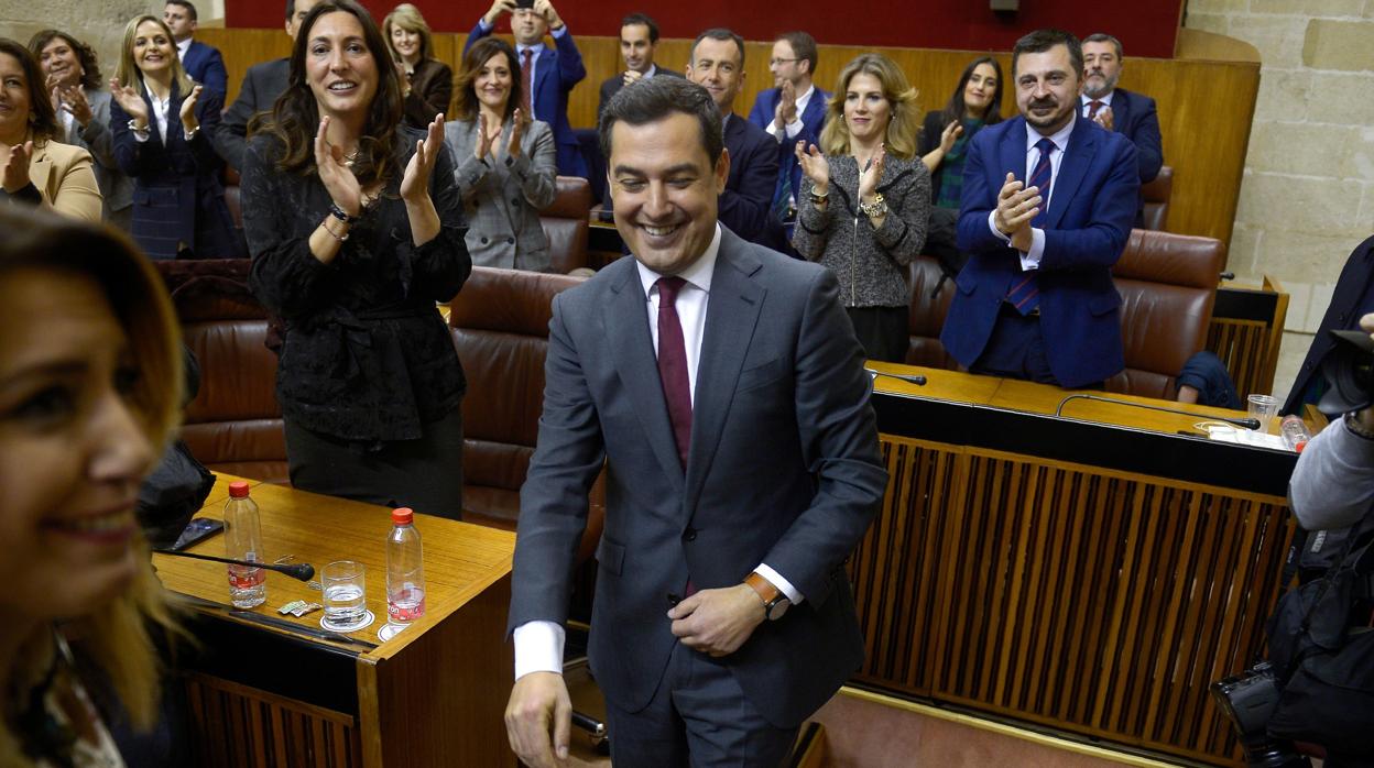 Juan Manuel Moreno Bonilla, en una de sus intervenciones