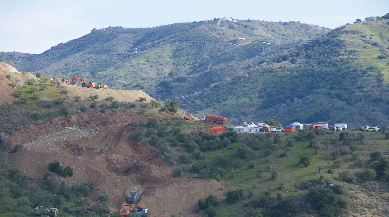 Zona donde se está trabajando para rescatar a Julen
