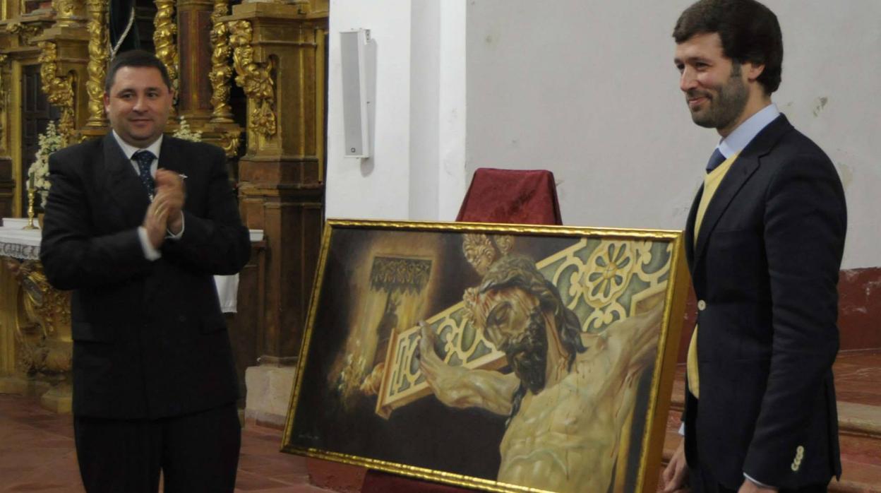 Juan Antonio Aguilar durante la presentación del cartel de los Estudiantes de Antequera