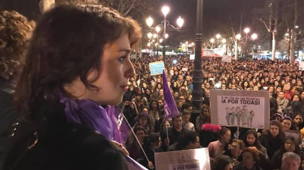 Juana Rivas, durante la manifestación del 8 de marzo del pasado año.