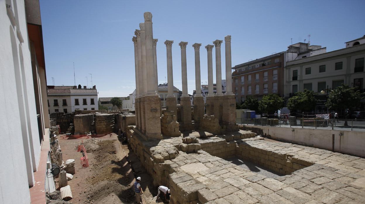 El Templo Romano, en una imagen previa a la última intervención