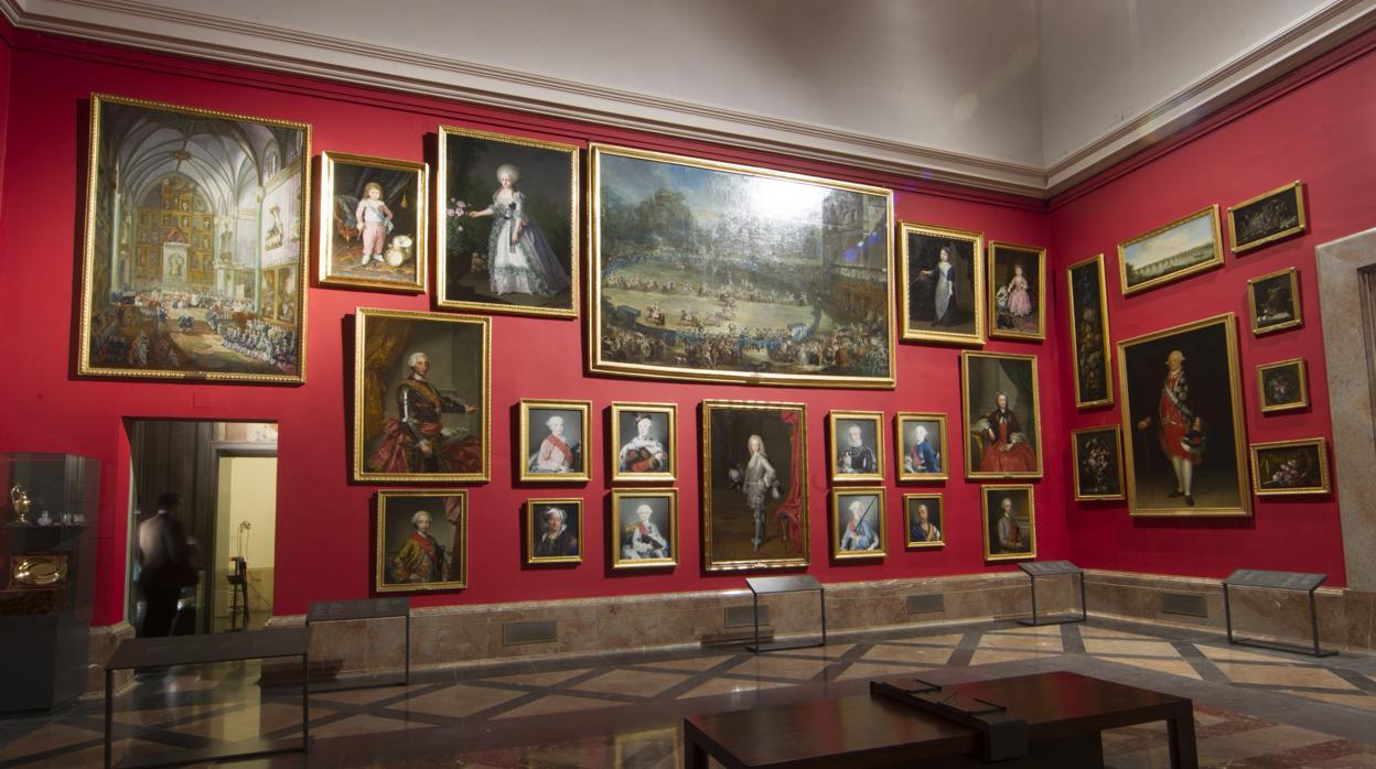 Exposición del salón privado de Fernando VII en el Museo del Prado recreando el original