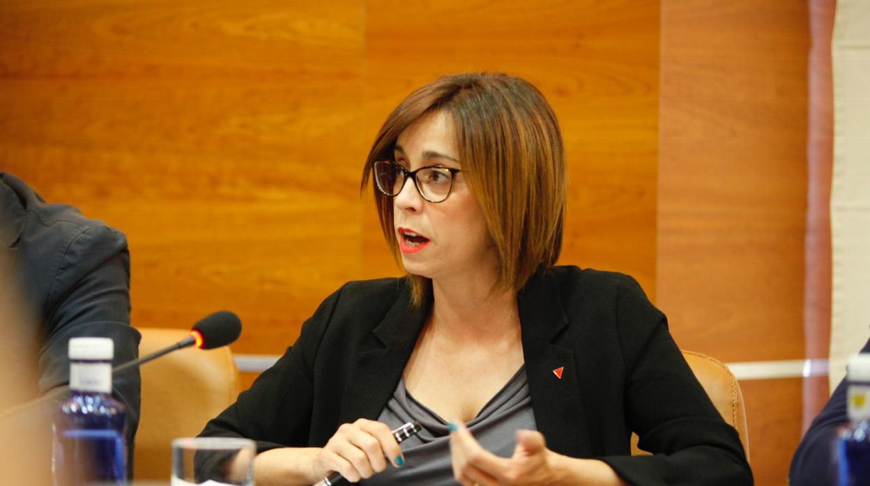 La nueva alcaldesa de Alhaurín el Grande, Teresa Sánchez, durante el pleno de la moción de censura
