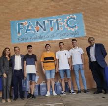 La consejera (izq.) y el rector (drcha) en la inauguración de FANTEC