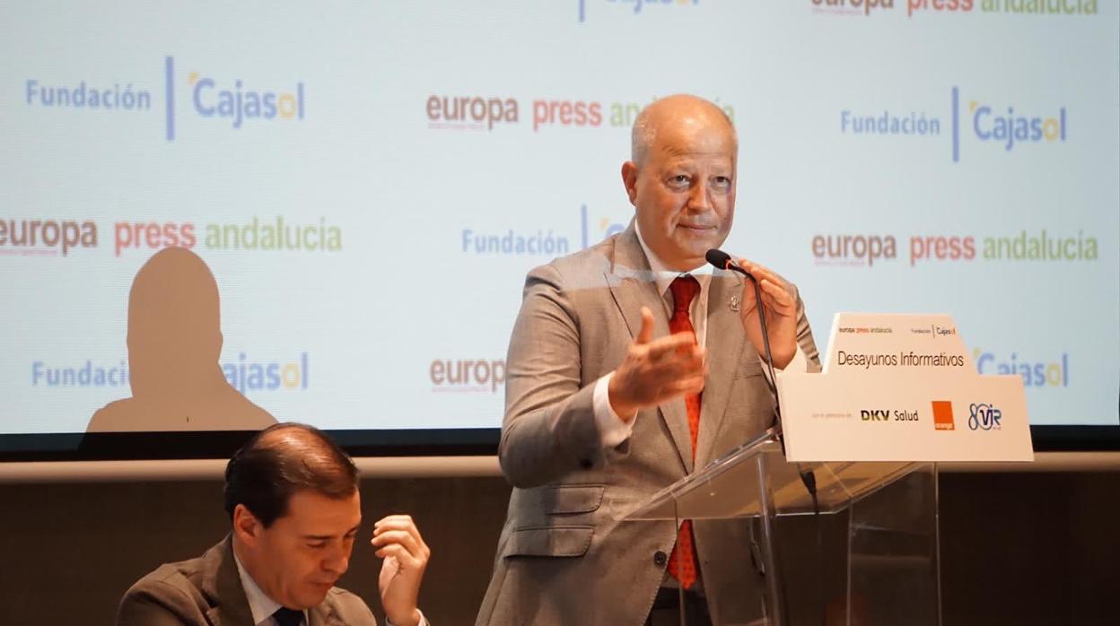 Javier Imbroda, durante su comparecencia de este viernes en Málaga