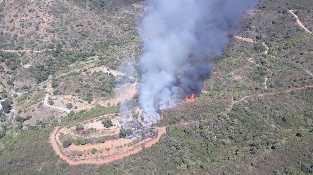 Imagen aérea del incendio