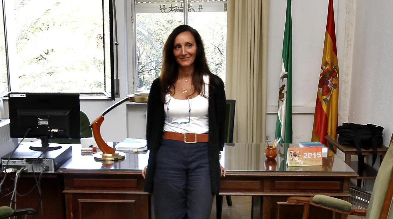 La juez María Núñez Bolaños, en junio de 2015 cuando tomó posesión del juzgado