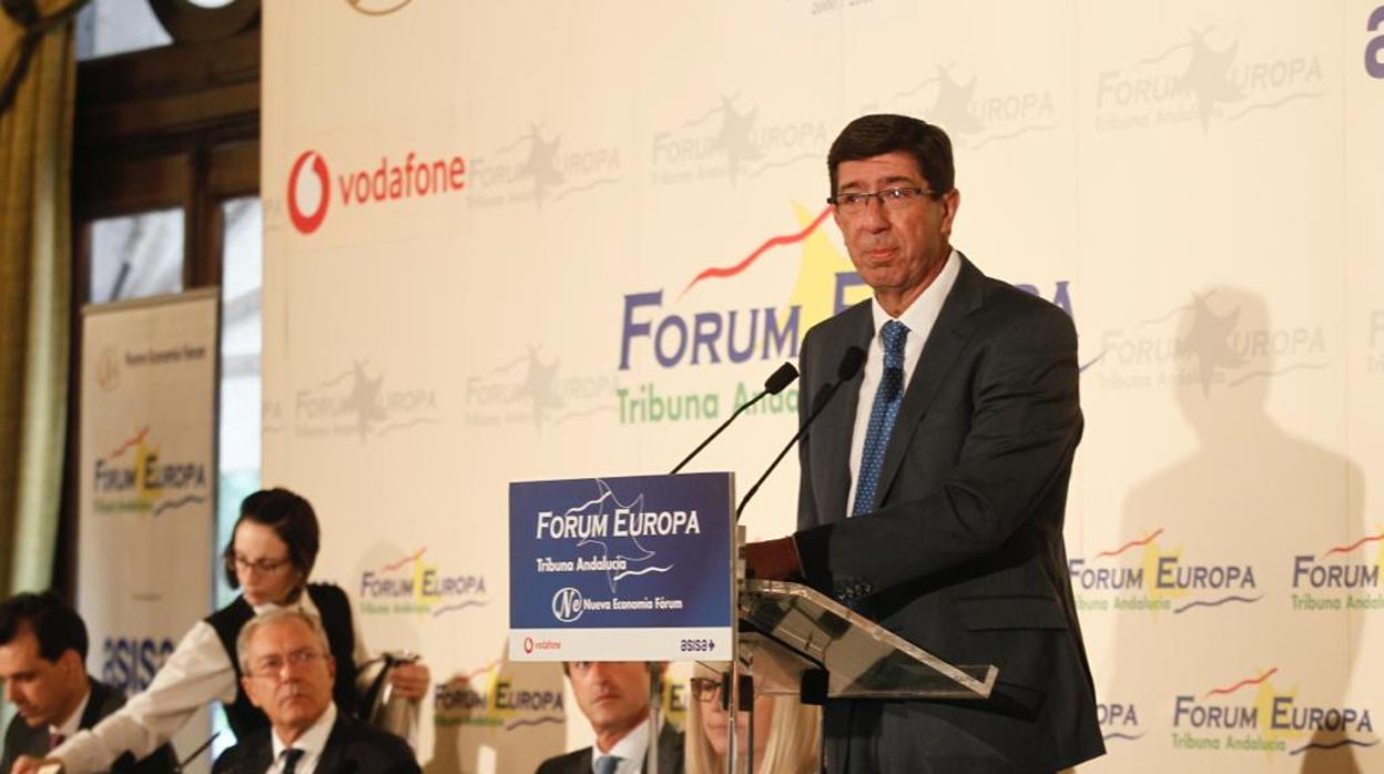 Juan Marín, vicepresidente de la Junta de Andalucía en el Forum Europa este miércoles