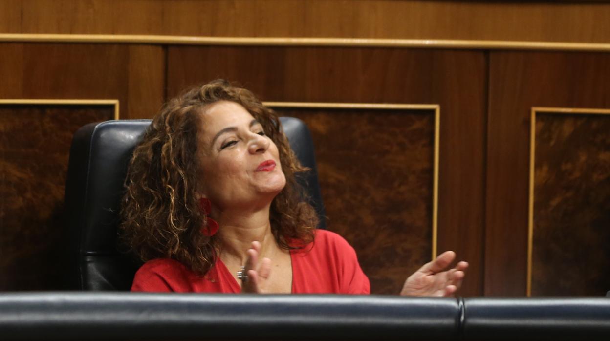 La ministra de Hacienda, María Jesús Montero, este miércoles en el Congreso de los Diputados