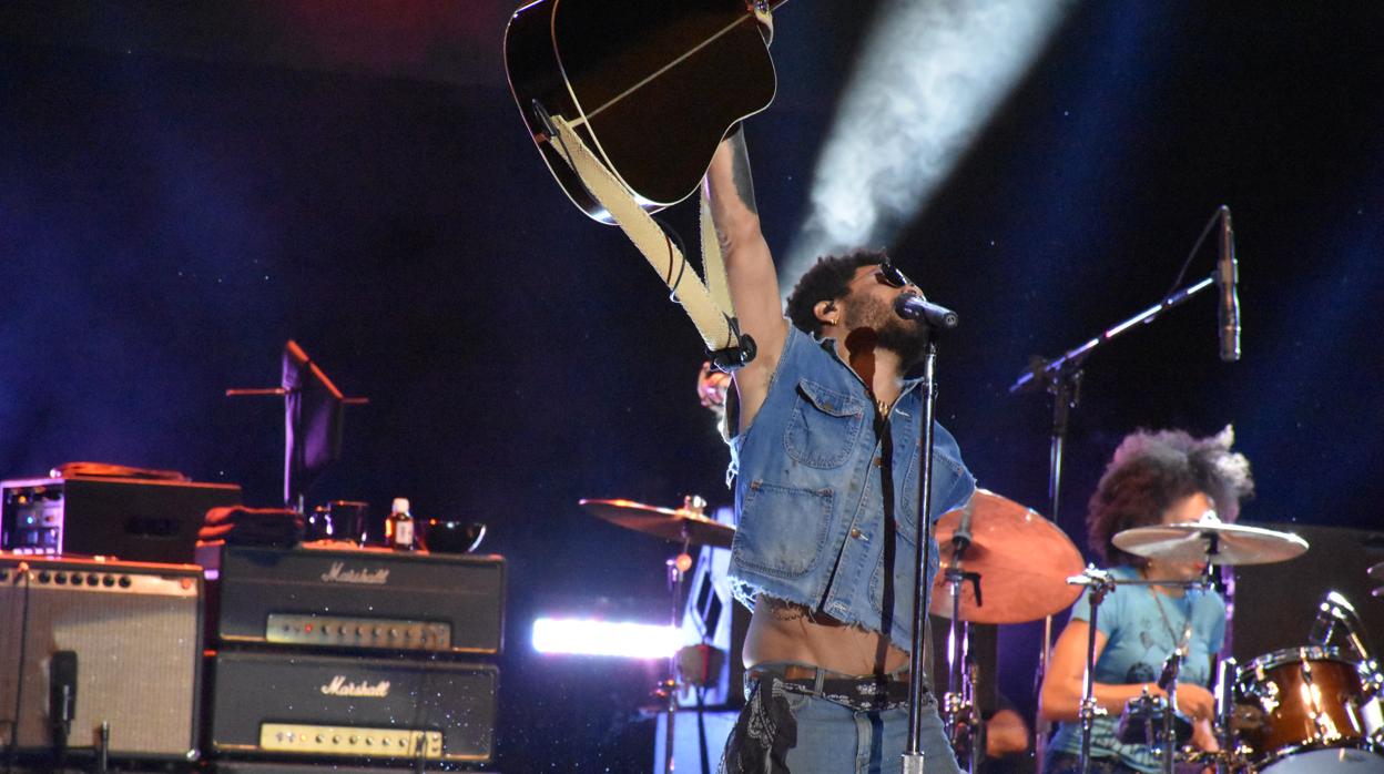 Lenny Kravitz en un momento de su última actuación en la Costa del Sol