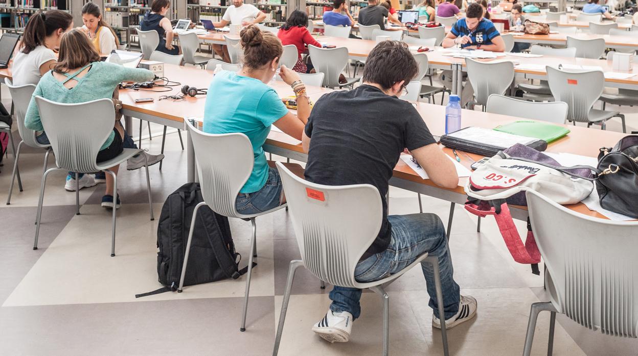 Estudiantes en la Biblioteca de la Universidad Pablo de Olavide de Sevilla