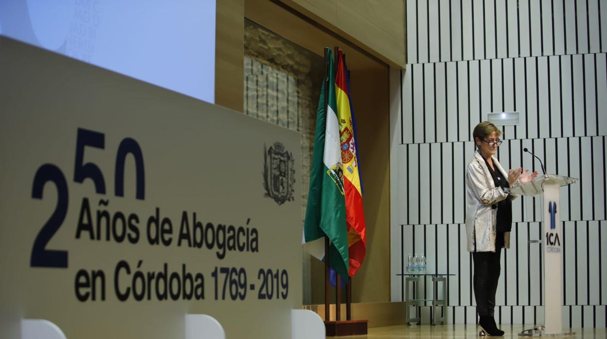 Victoria Ortega, en el acto de esta tarde en el Palacio de Congresos