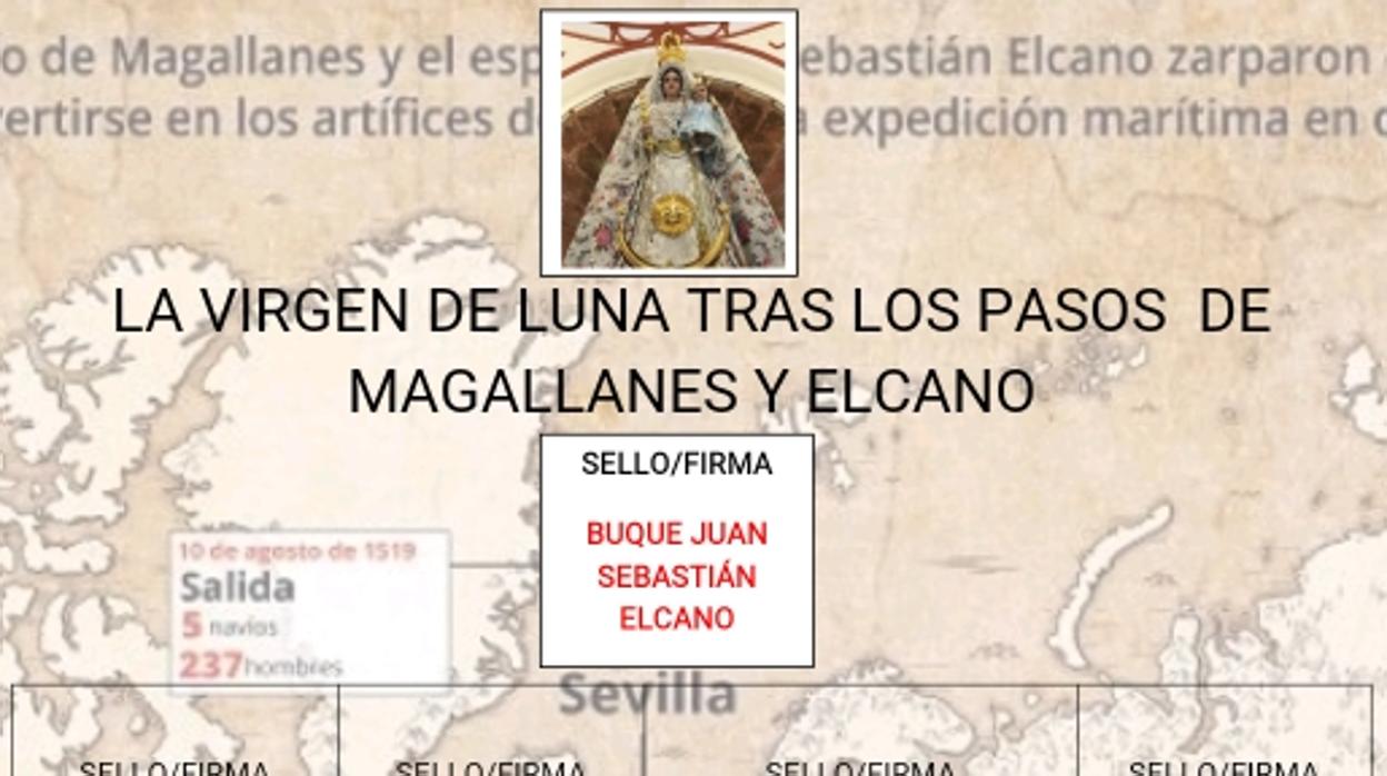 Credenciales con el viaje del Juan Sebastián Elcano
