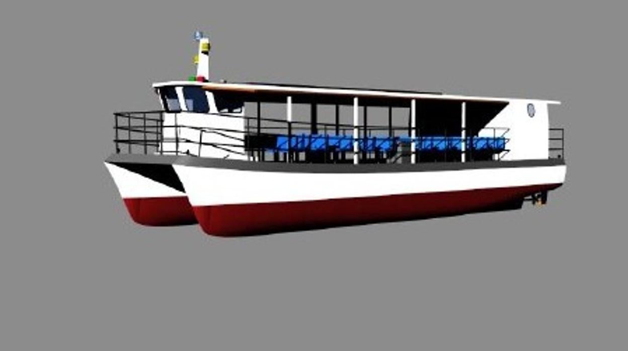 Catamarán impulsado por energía solar que navegarán por el Bembézar