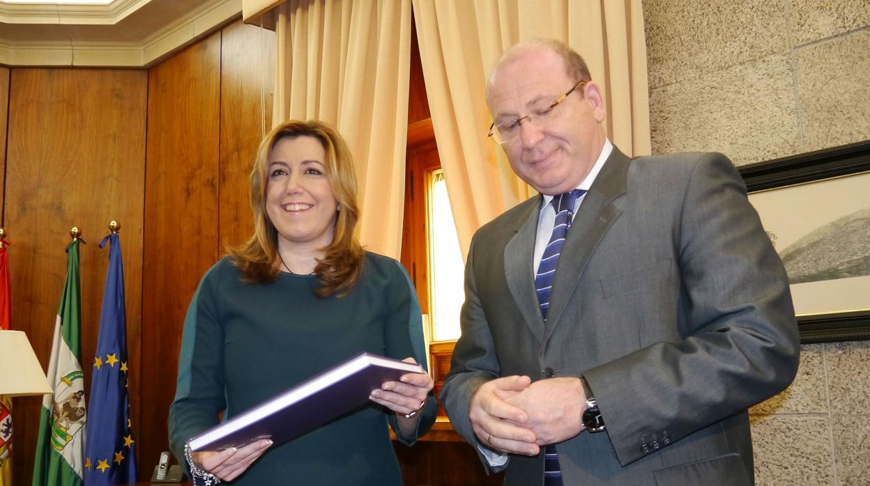 Susana Díaz, durante una visita al Ayuntamiento de Jaén cuando era presidenta de la Junta