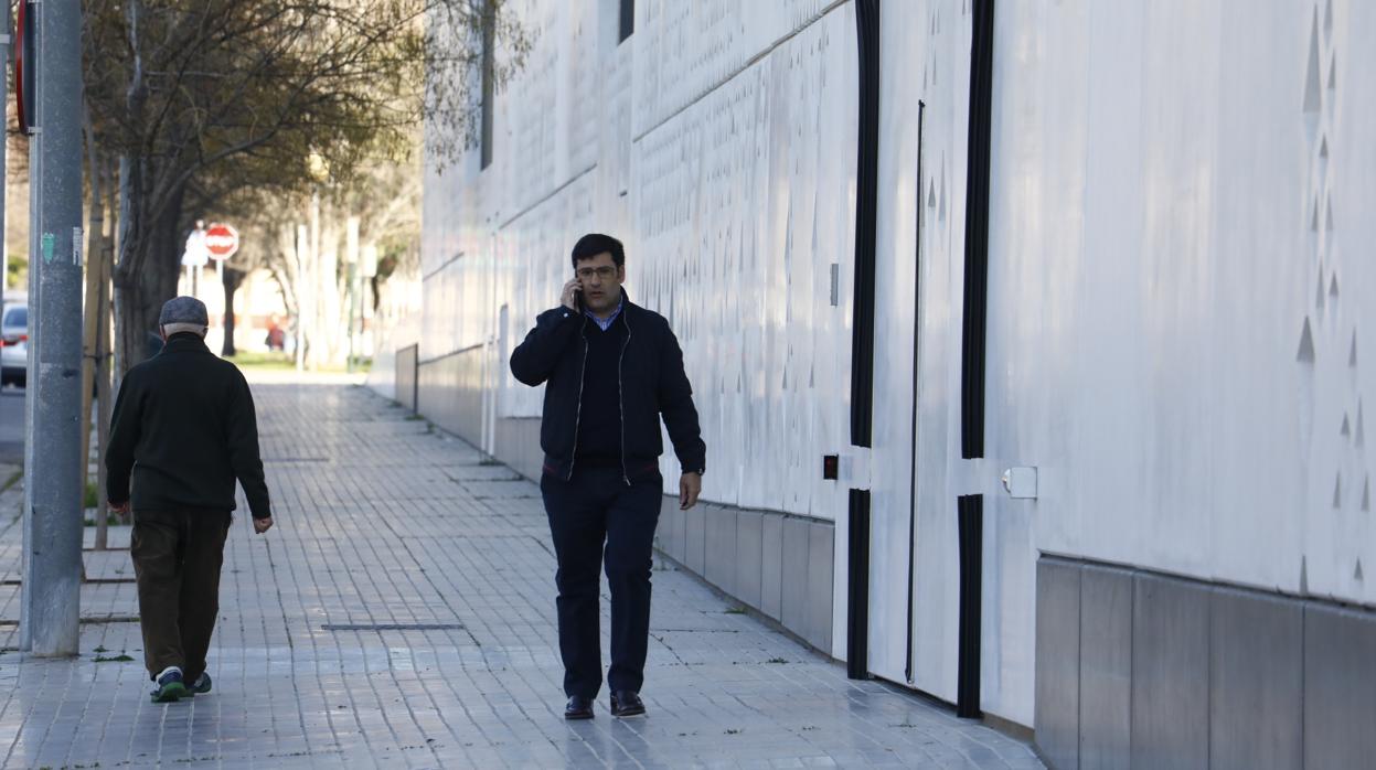 El expresidente del Córdoba CF, este martes, a la salida de la Ciudad de la Justicia de Córdoba