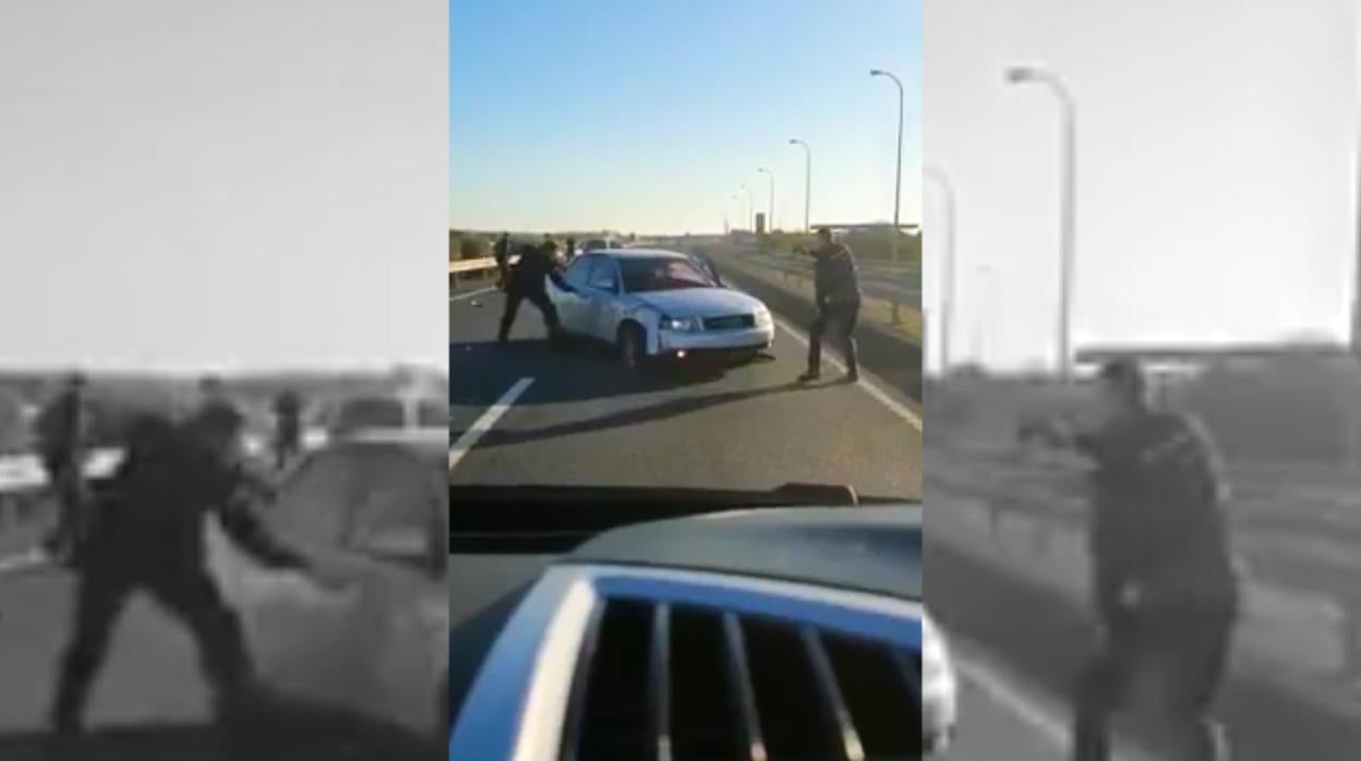 Persecución policial de 15 kilómetros por la A-49 a un conductor que huyó al darle el alto en Huelva capital