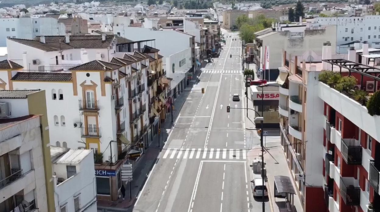 La Lucena vacía del Covid-19 a vista de dron