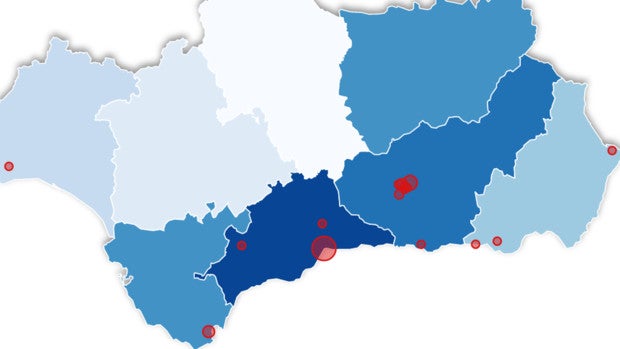 El mapa de los rebrotes de coronavirus en Andalucía: los pueblos en los que se localizan los 17 brotes activos