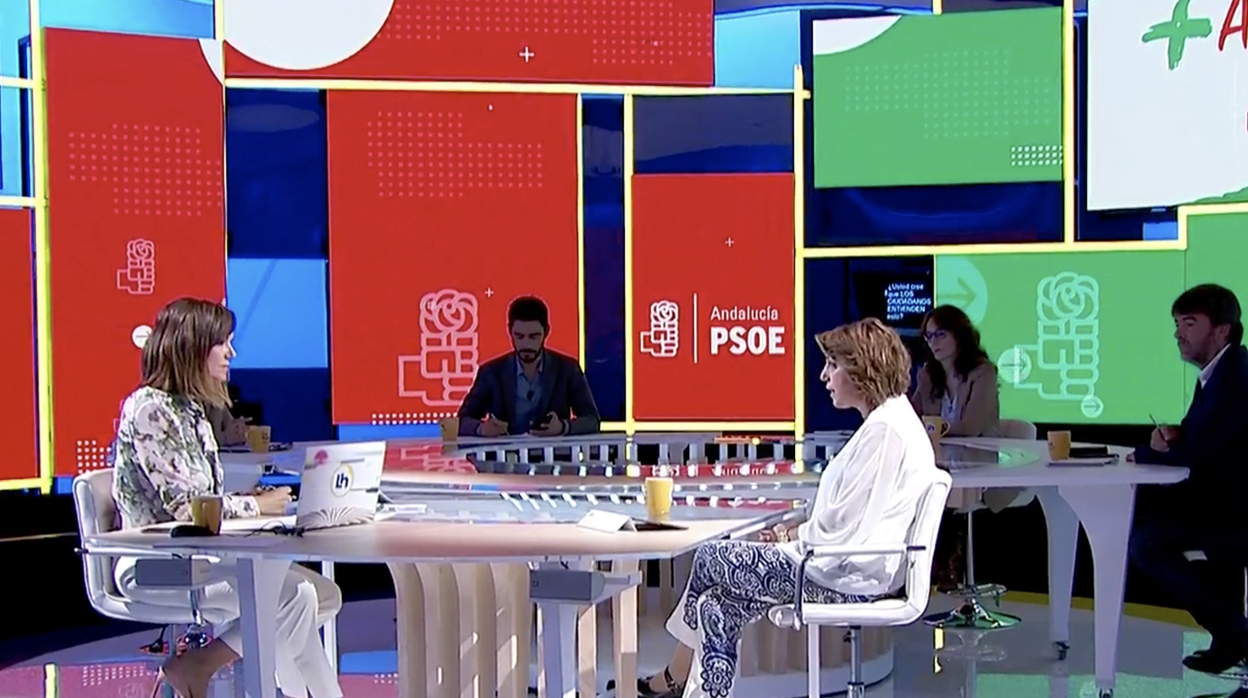 Susana Díaz en la entrevista de La 1 de TVE durante la mañana de este miércoles