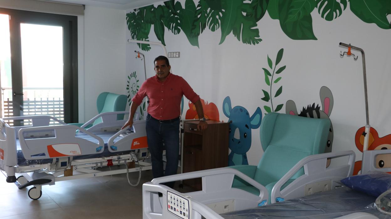 Juan Carlos Martín, en una de las habitaciones del hospital