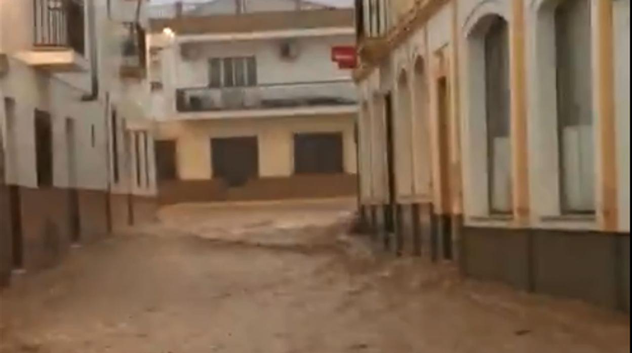 Imágen de la riada en Cabezas Rubias