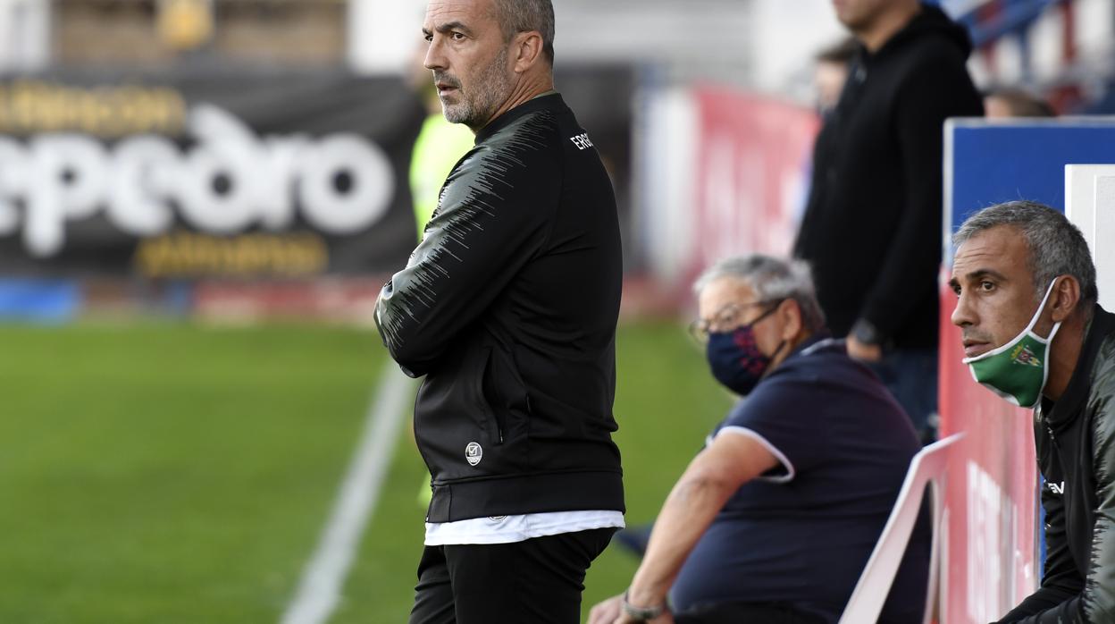 Juan Sabas en el partido ante el Yeclano