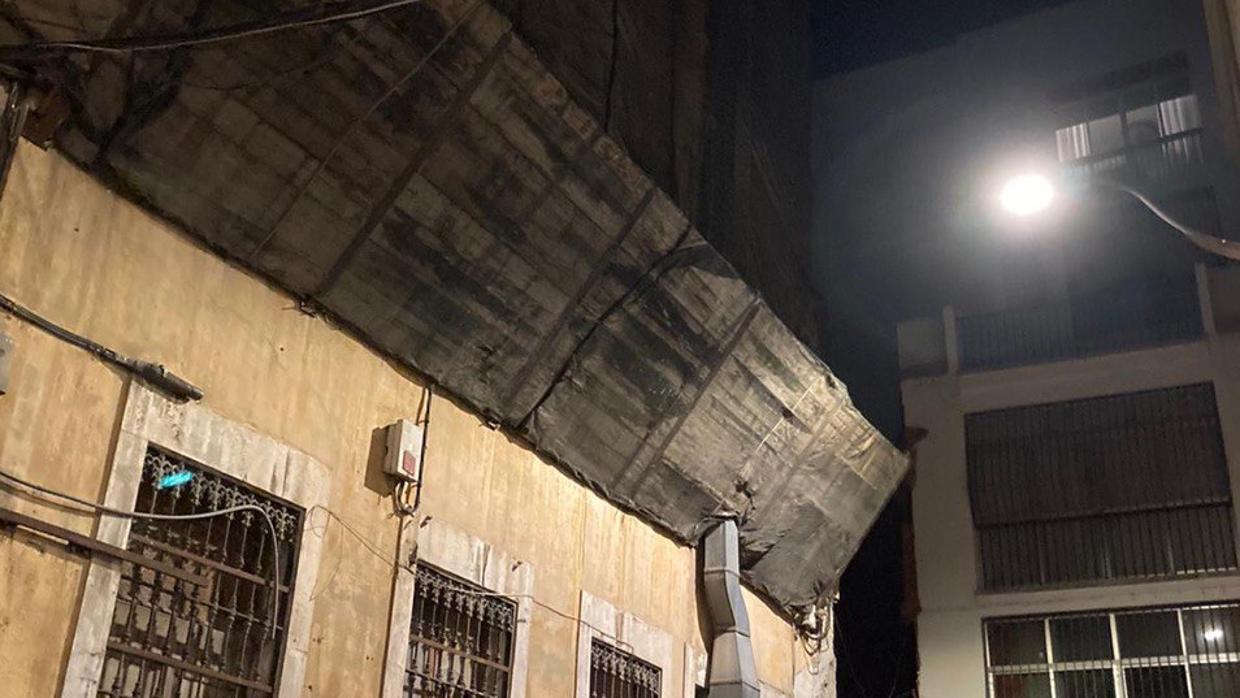 El edificio afectado por el derrumbe