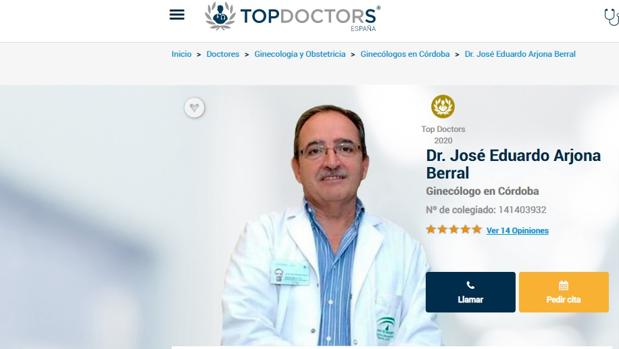 El cordobés José Eduardo Arjona, en la lista de los 50 mejores médicos de la sanidad privada en España