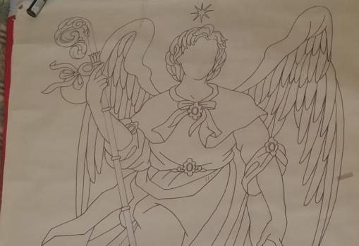 Boceto para un tapiz de San Rafael