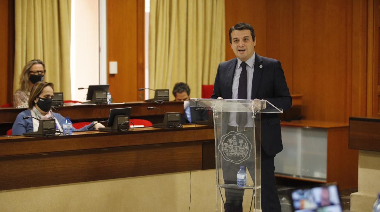 El alcalde, José María Bellido, hoy durante su intervención en el Debate sobre el Estao de la Ciudad