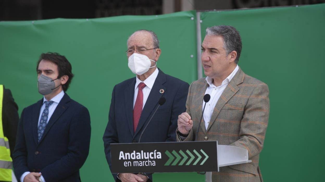 El consejero de Presidencia, Elías Bendodo, este viernes, en la visita a las obras del Metro de Málaga