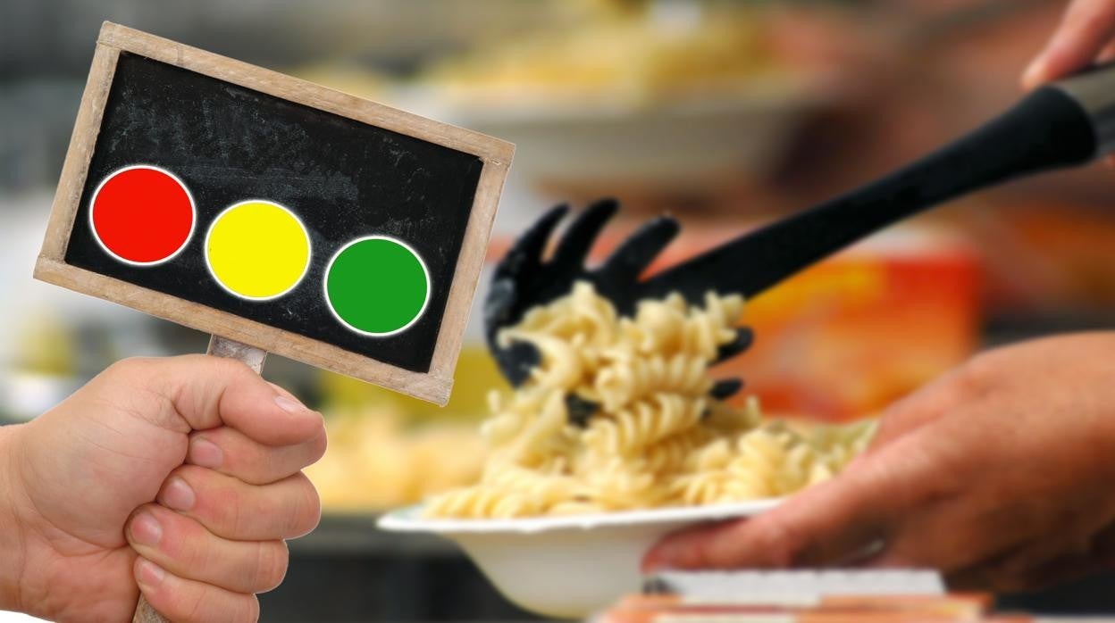 El sistema califica a los alimentos por categorías con letras y una gama de colores del verde al rojo