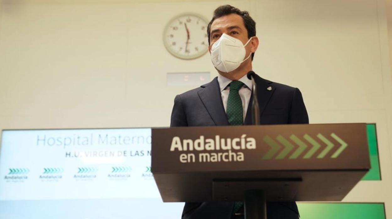 El presidente de la Junta, Juanma Moreno, este jueves en Granada