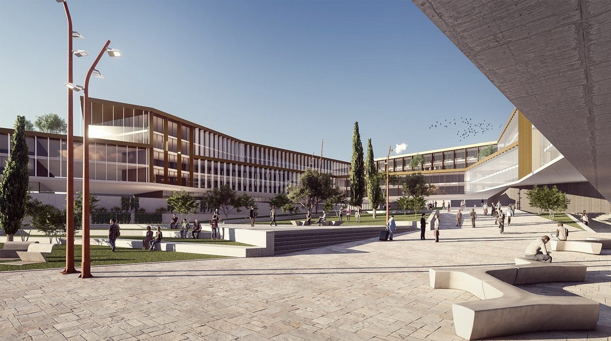 Recreación del edificio que la universidad italiana pretende levantar en El Romeral de Málaga