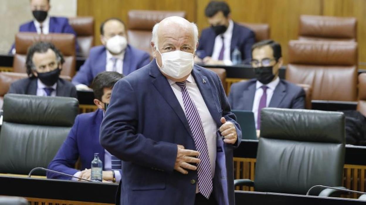 El consejero de Salud este miércoles en el Parlamento de Andalucía