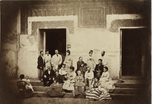 Imagen de la familia Fortuny en la Alhambra