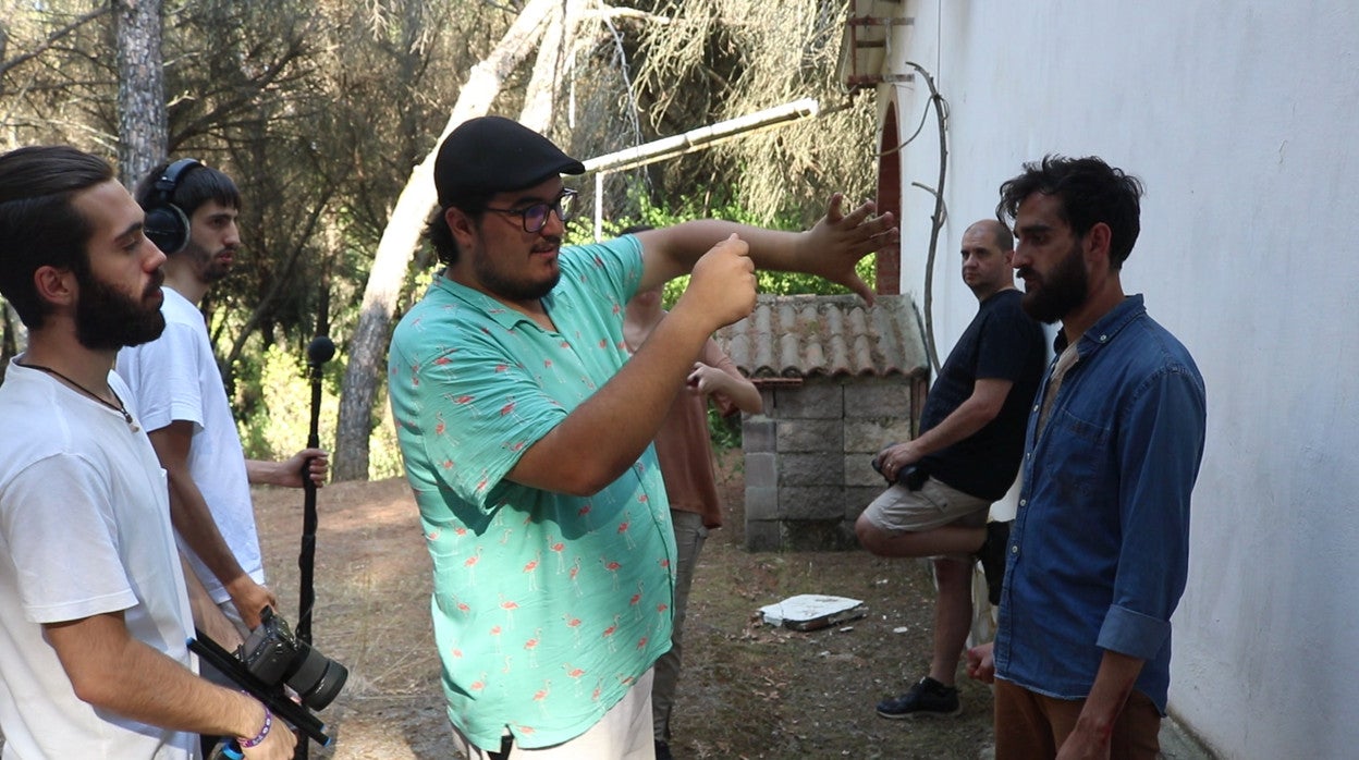 Chavero, durante el rodaje en Córdoba de la película 'La sombra'