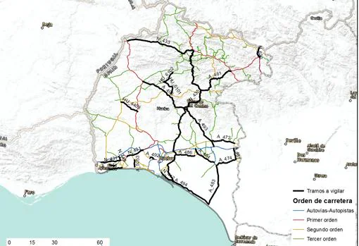 ¿Dónde se localizan los 44 radares de la provincia de Huelva?